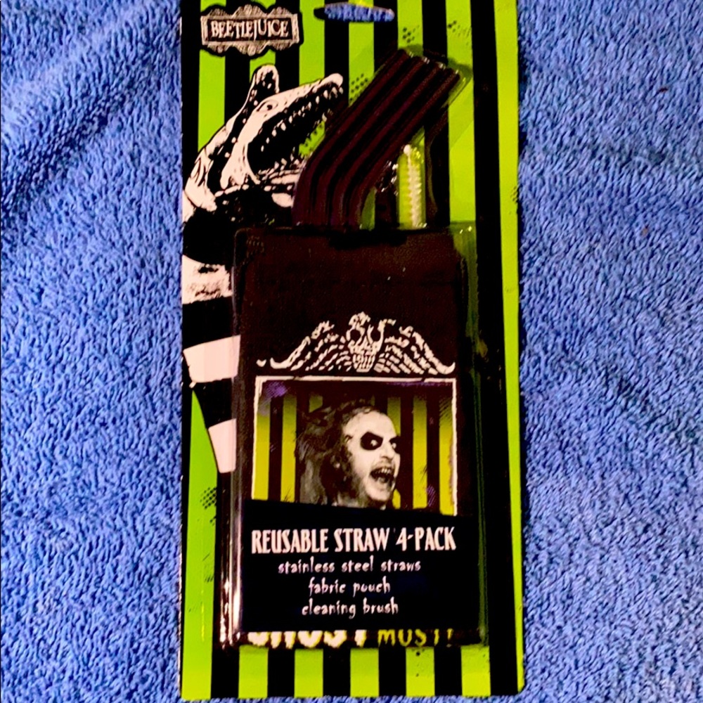Reusable stainless steel straws 4 pk with brush